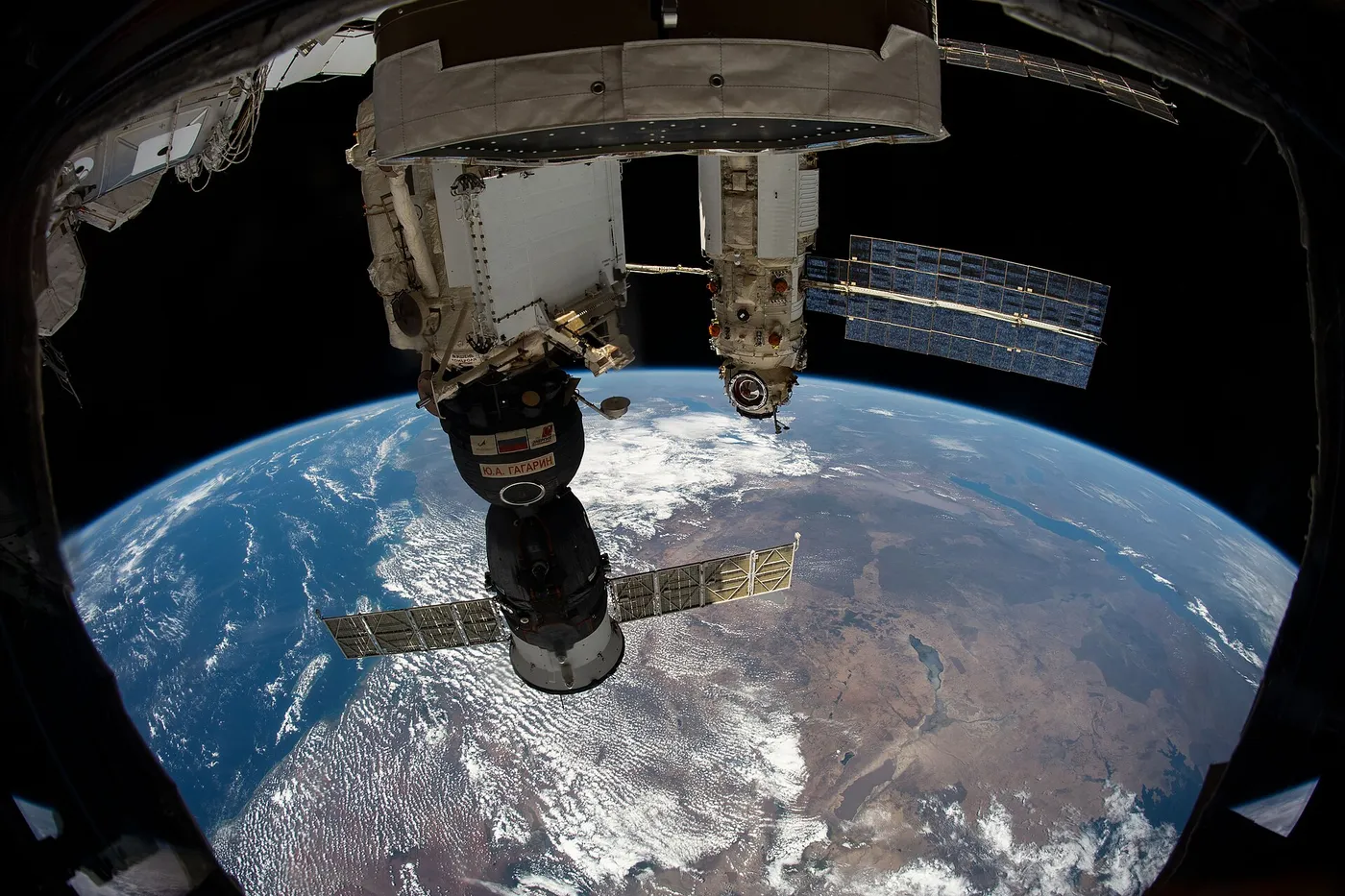 ISS 65 Nauka and Soyuz MS 18 docked to the International Space Station