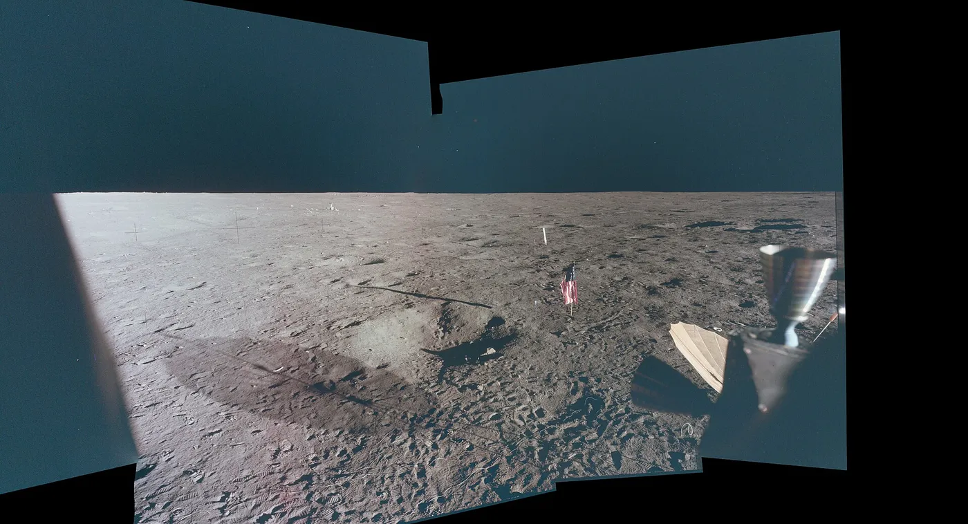 Apollo 12 Post-EVA-1 LMP Window - Taken by Al Bean - Images AS12-46-6863/6865/6866/6867