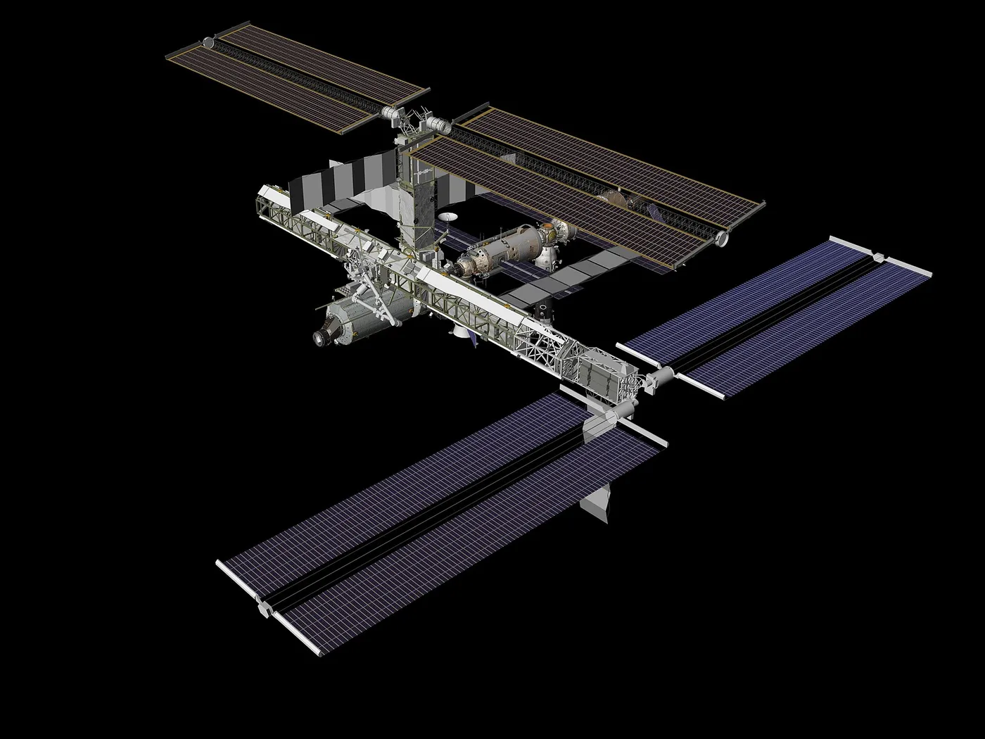 JSC2006-E-38949 (August 2006) --- Computer generated graphic of the International Space Station configuration after STS-115/12A with the addition of…