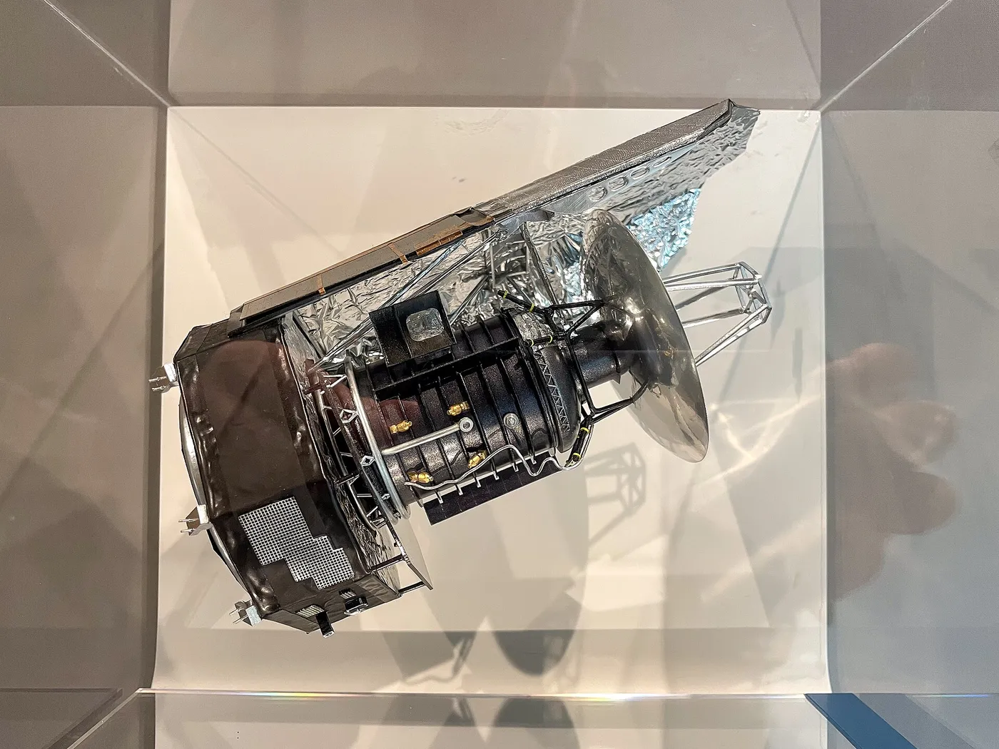 A scale model of Herschel Space Observatory at the Herschel Museum of Astronomy in Bath