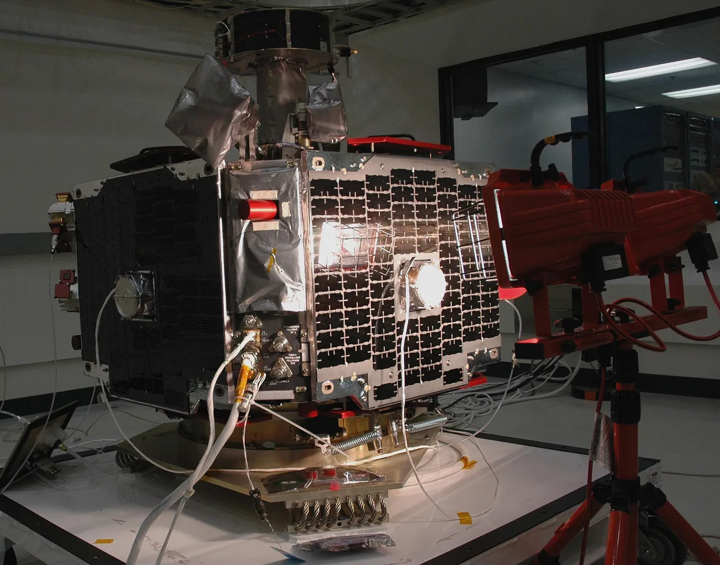 THEMIS solar array undergoes a light test