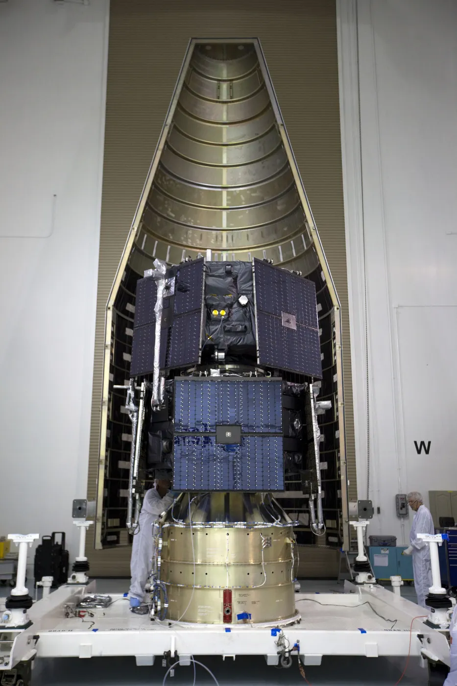 RBSP A & B in front of the first half of the Payload fairing