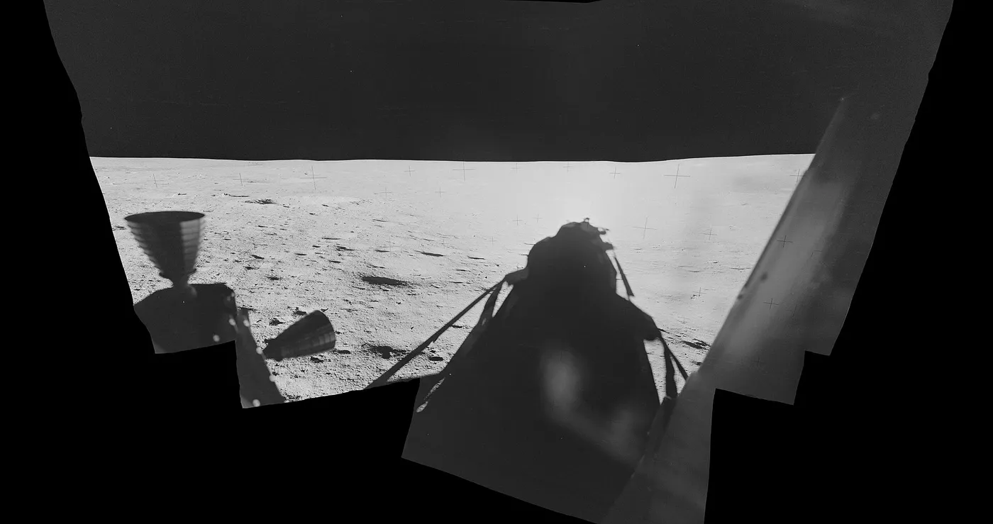 Apollo 14 - Post-landing CDR Window Pan - Alternate - Taken by Alan Shepherd - Images AS14-65-9209-9215