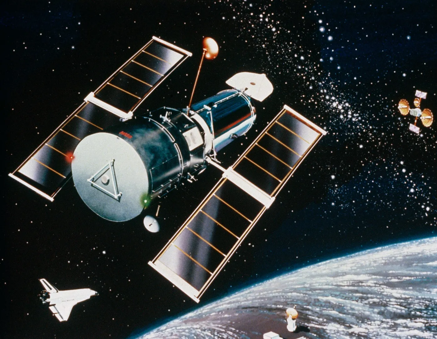 Artist concept of the Hubble Space Telescope after STS 31 deployment