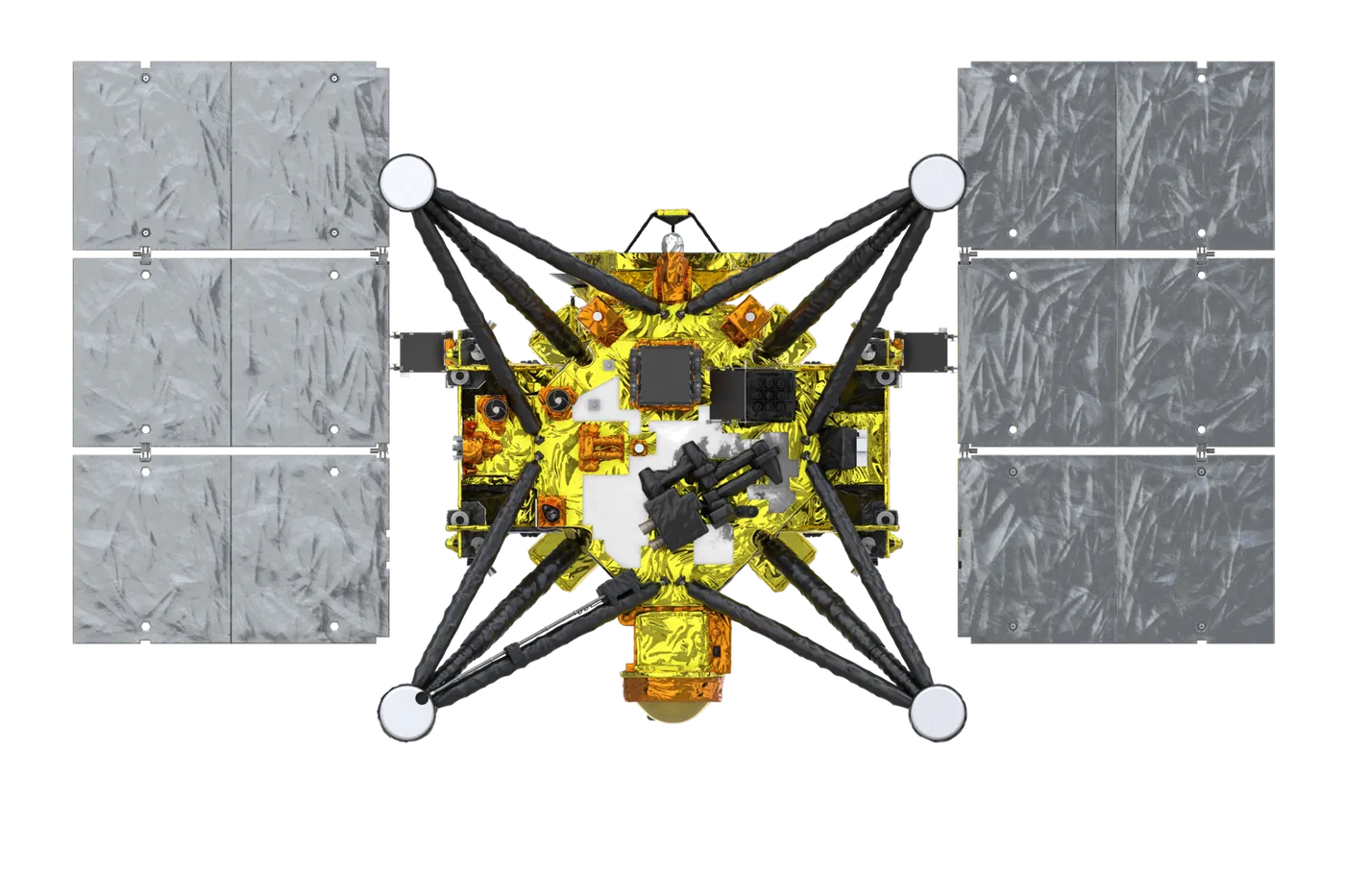 bottom view of the MMX spacecraft (-Z side)