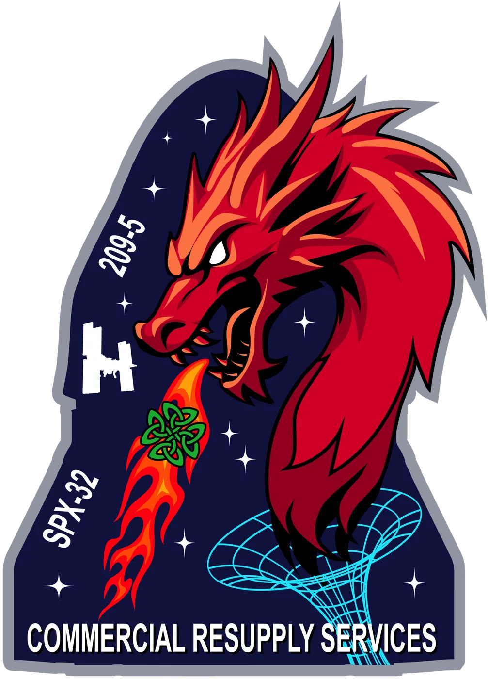 NASA's insignia for CRS-32, SpaceX's 12th flight under NASA's Commercial Resupply Services-2 contract in support of the International Space Station