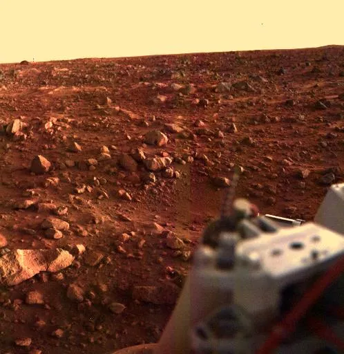 Sunset at the Viking 1 landing site, Chryse Planitia