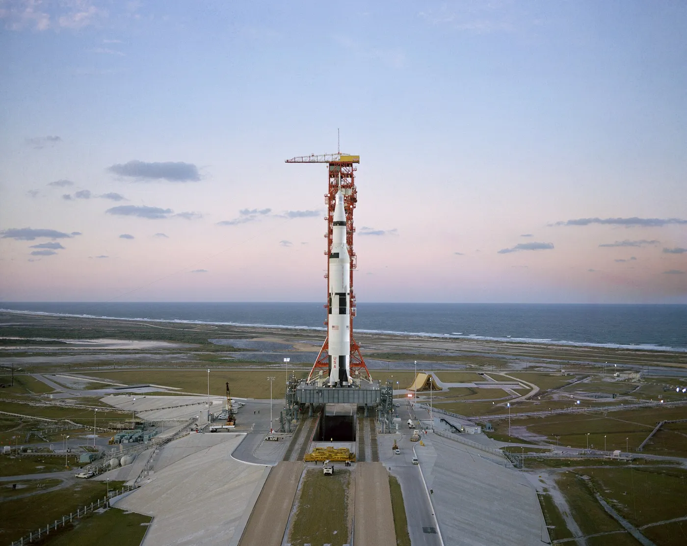 Aerial view of the Apollo 8 Saturn V