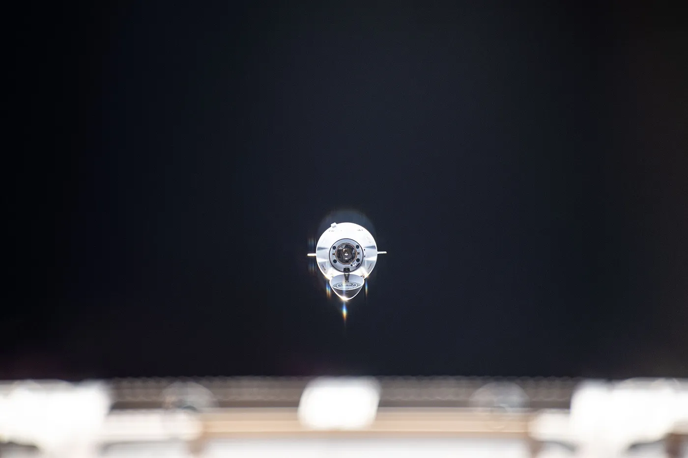 The SpaceX Dragon cargo craft approaches the International Space Station
