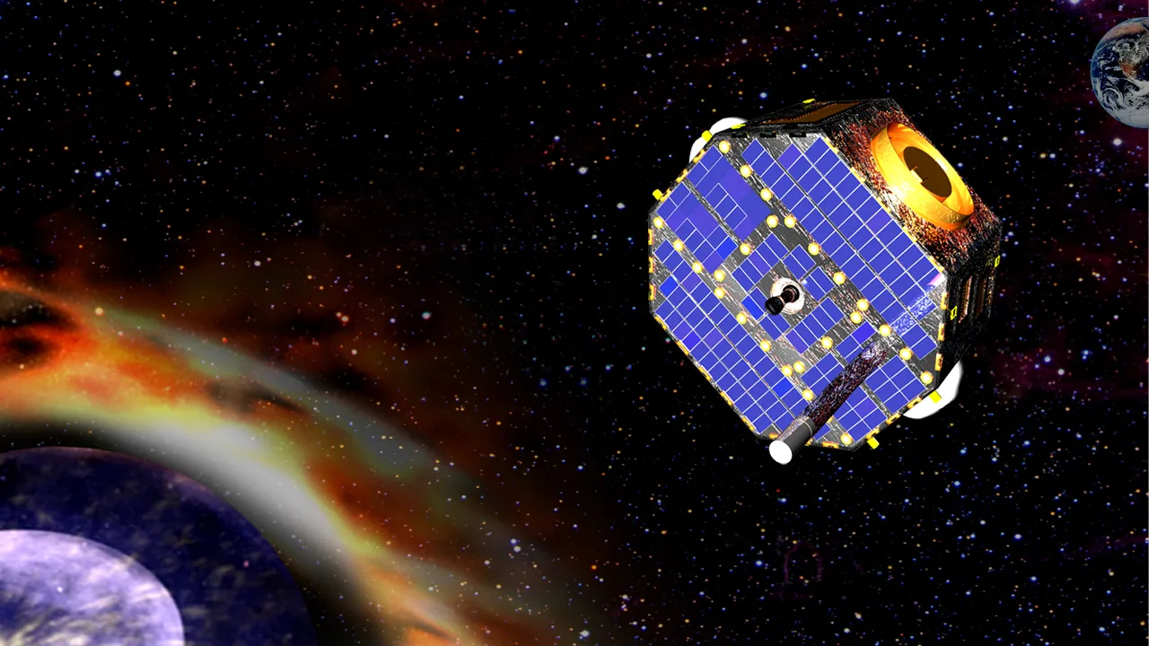 Artist's impression of the IBEX (Interstellar Boundary Explorer) satellite.