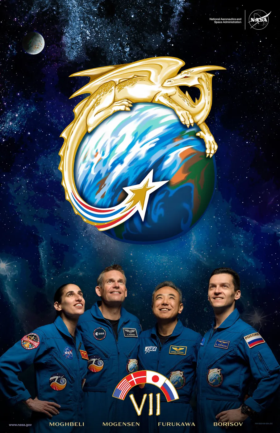 Crew poster of the SpaceX Crew-7 mission