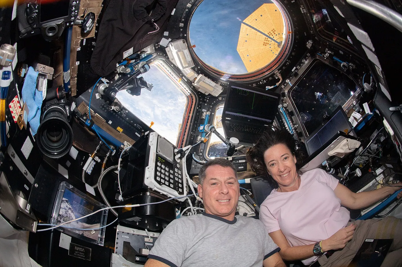 ISS 65 Flight Engineers Shane Kimbrough and Megan McArthur in the cupola