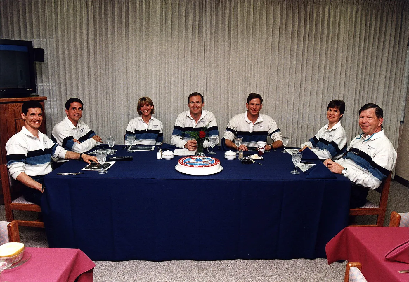 STS 83 preflight breakfast