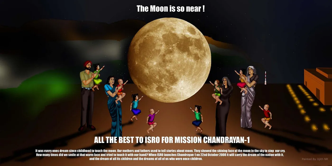 A painting by me to comemmorate ISRO's successful Chandrayan-I mission