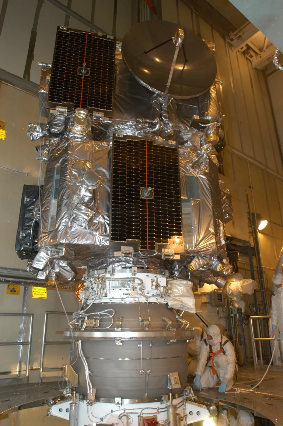 STEREO spaceprobes stitting on their third stage on the Delta