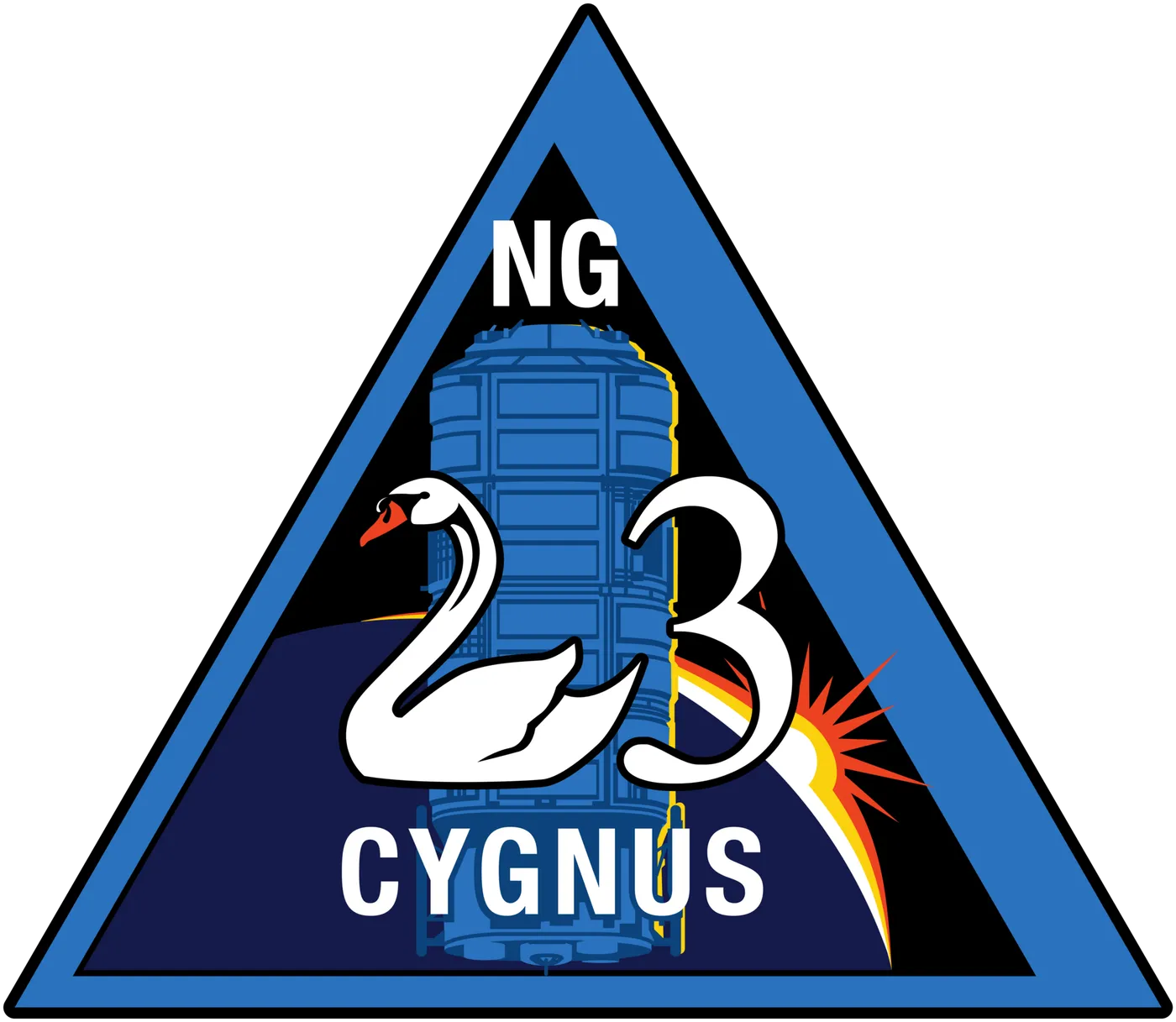 NASA's patch representing Northrop Grumman's Cygnus NG-23 commercial resupply services (CRS) mission. This flight will be the third Cygnus to launch…