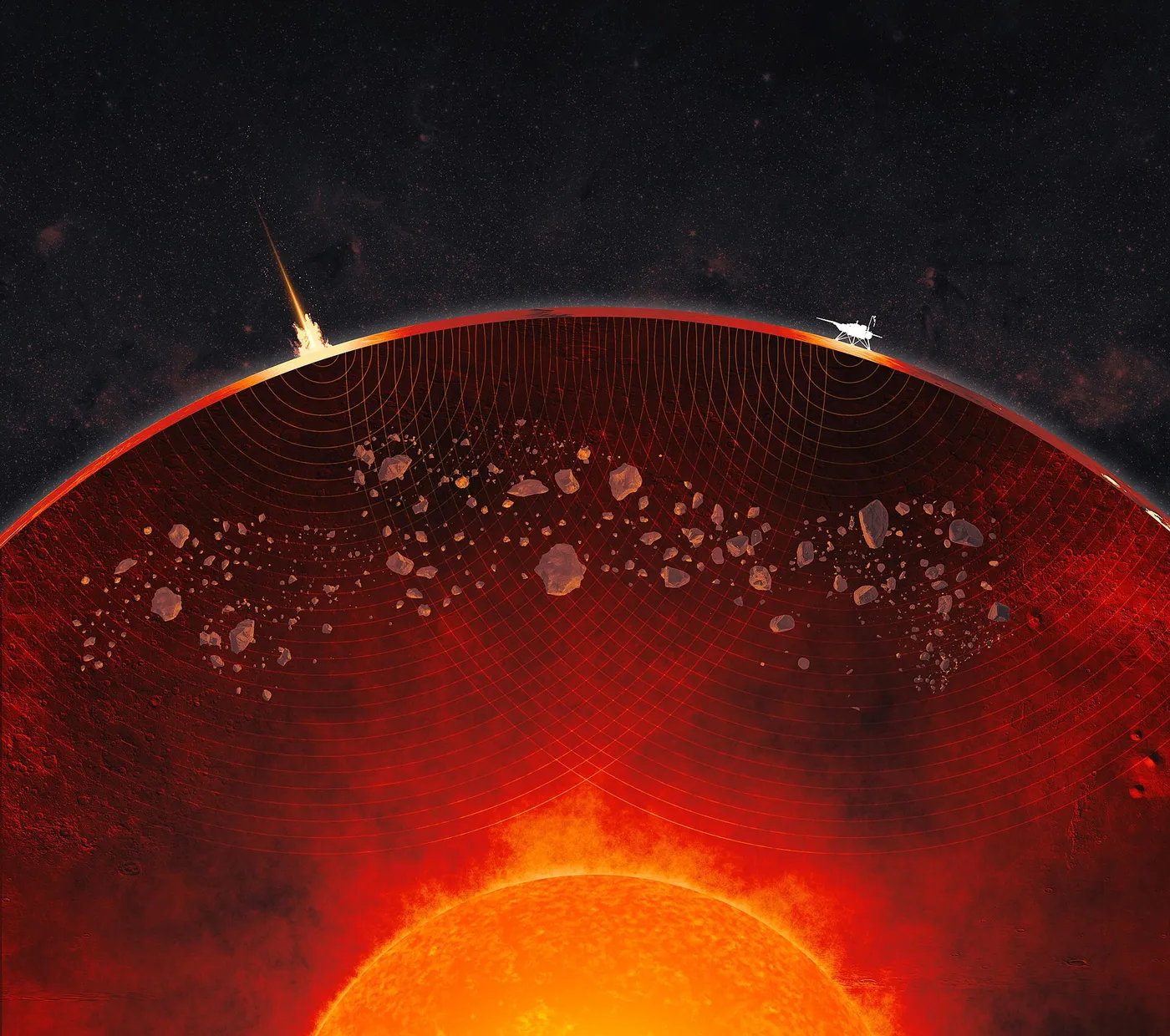 Mars debris mantle