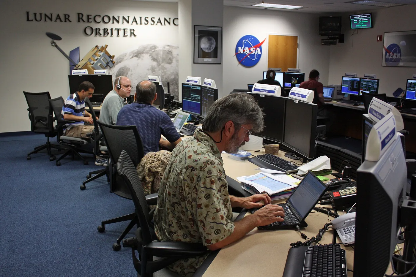 LRO project manager Craig Tooley works inside the LRO Mission Operations Control Center.