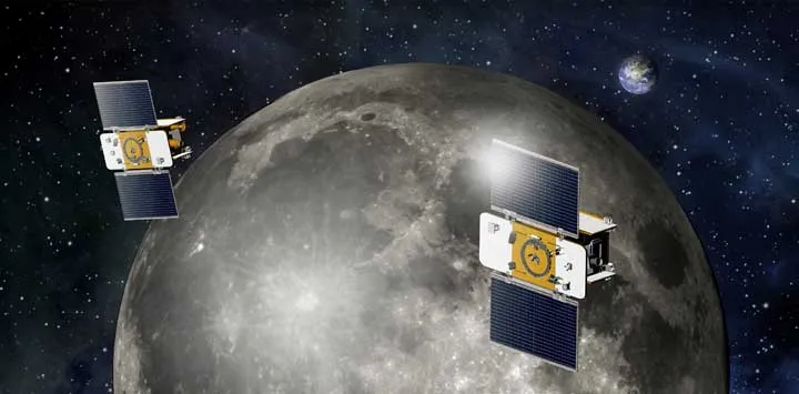 GRAIL probes in moon orbit