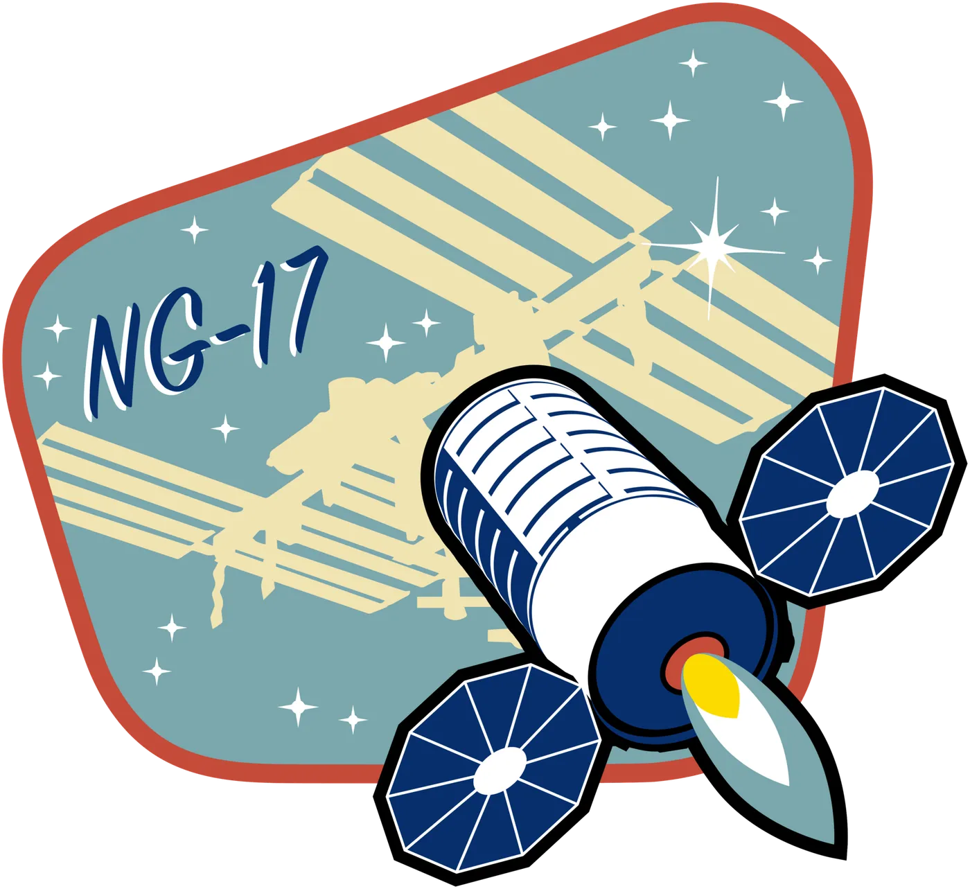 NASA logo for Northrop Grumman's NG-17 Cygnus, the sixth Commercial Resupply Services (CRS)-2 mission