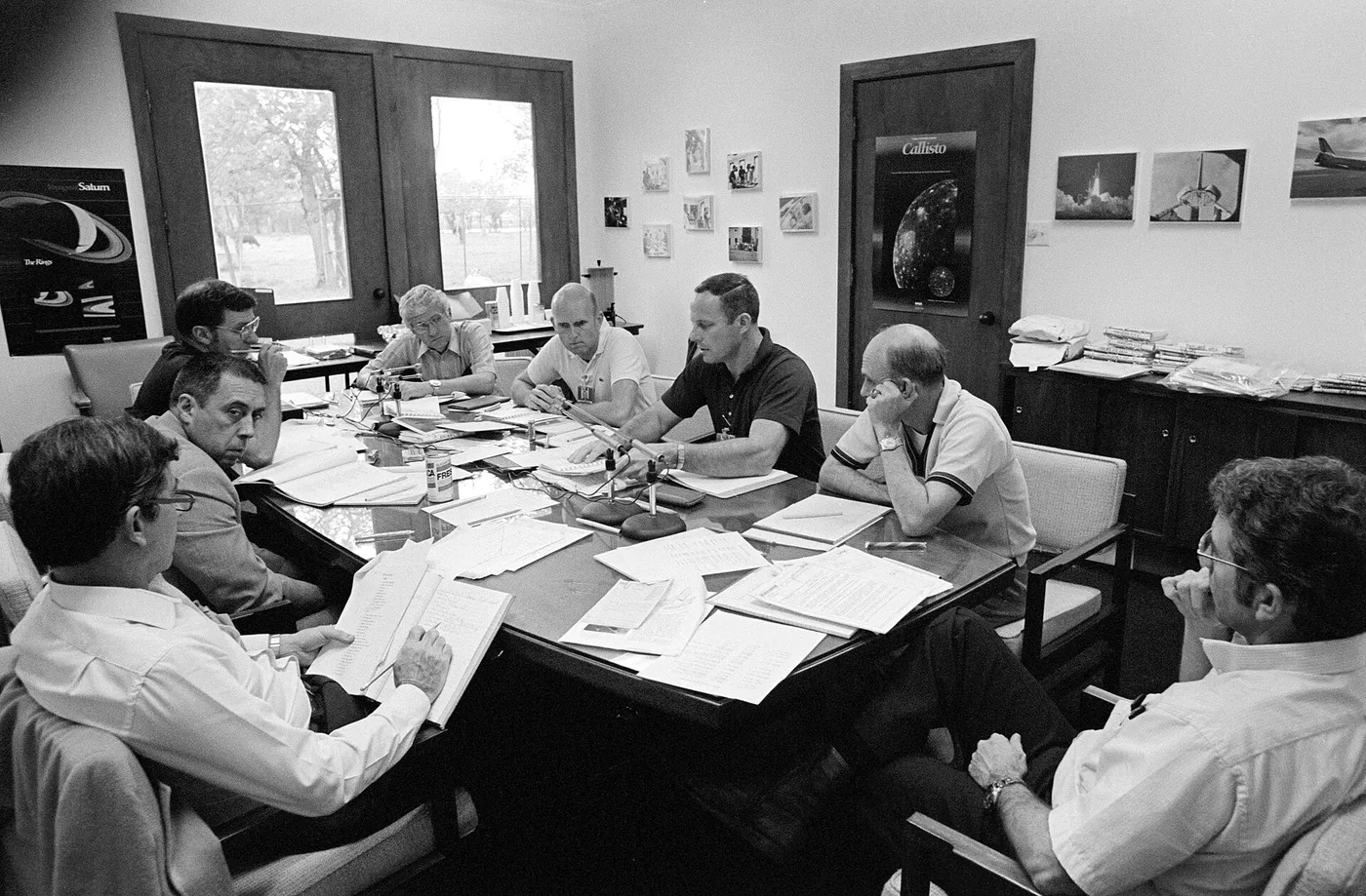 STS 3 debriefing at Johnson Space Center