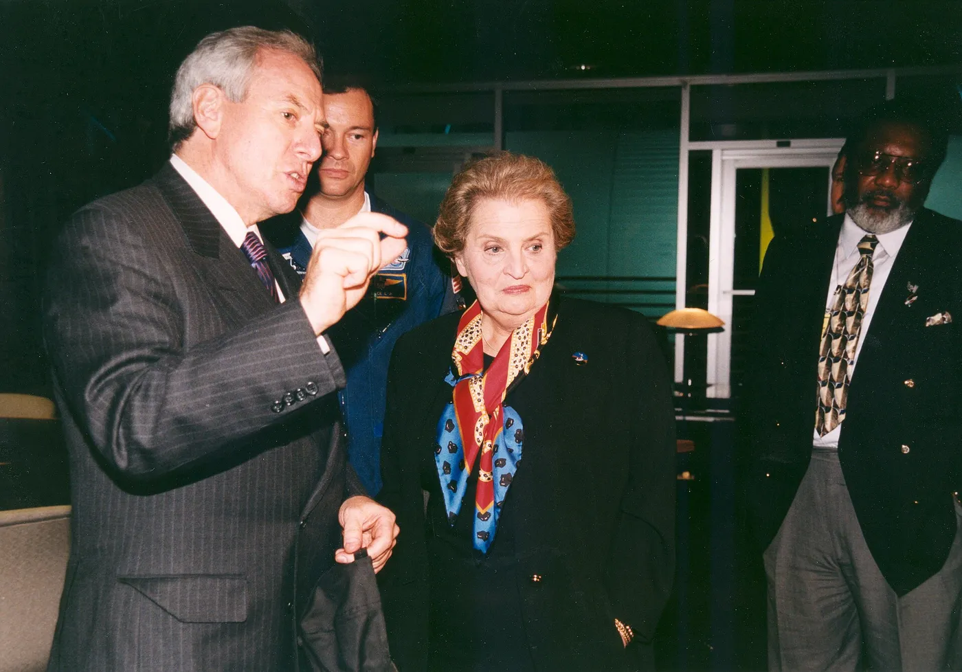 Madeleine Albright and Daniel Goldin Wait for STS 88 Launch 000091