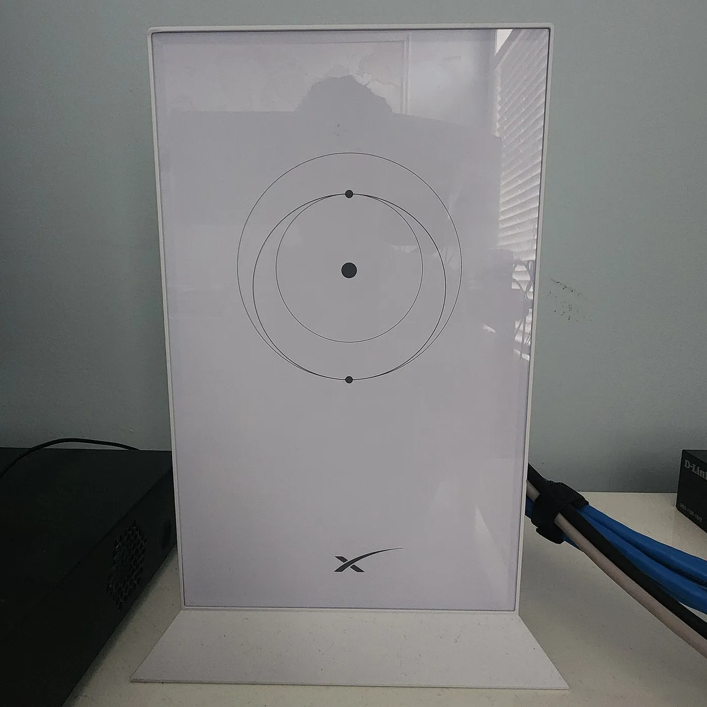 A white Starlink router