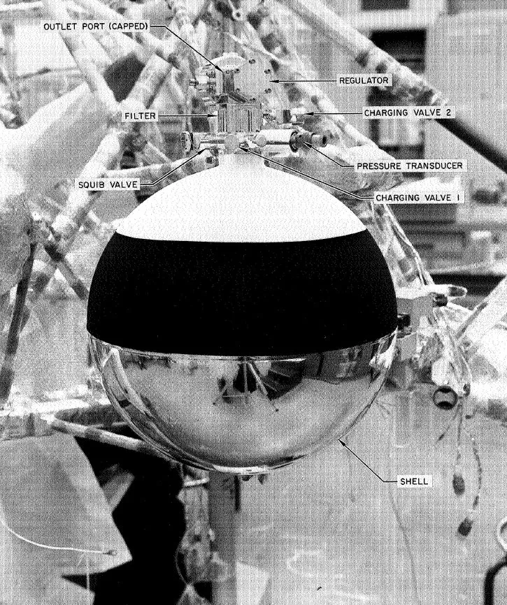 Helium tank assembly Surveyor spacecraft