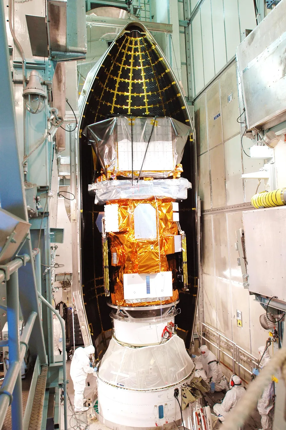 Swift being integrated into Delta II fairing at Cape Canaveral