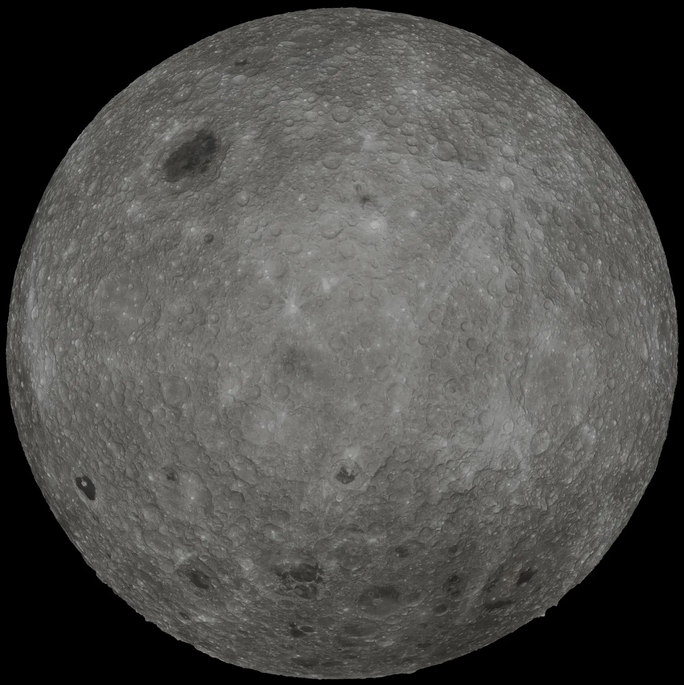 Far side of the Moon, rendered with Blender with data from NASA.
