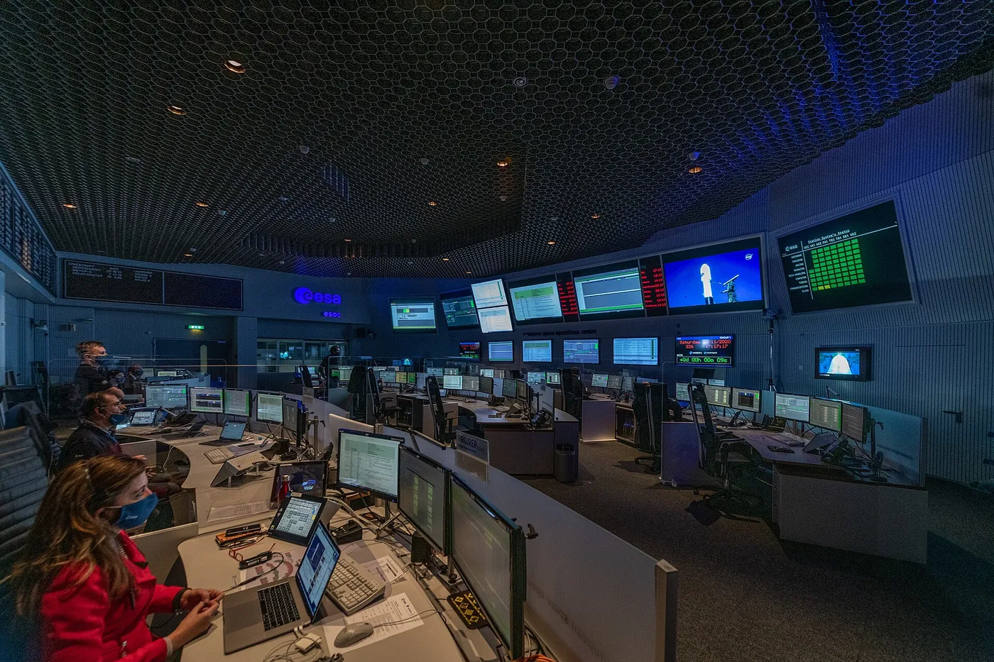 Mission Control Room waiting for the first telemetry from the Copernicus Sentinel-6 Michael Freilich spacecraft. This is used to check how well the…