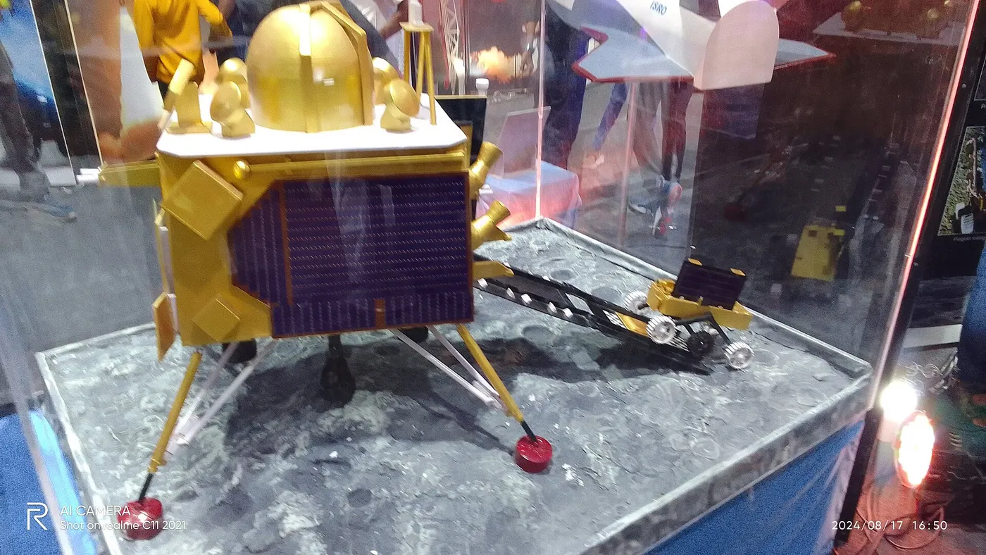 model of the vikram lander and the pragyaan rover