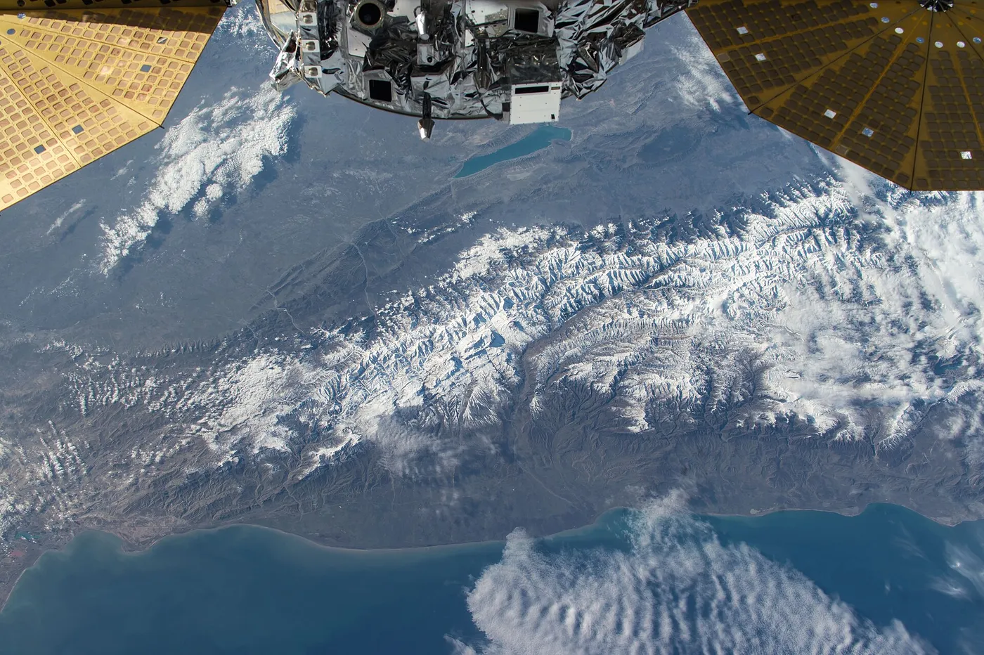 An Earth observation taken from the International Space Station during a day pass. Also in view is the Cygnus cargo spacecraft, which arrived on Dec.…