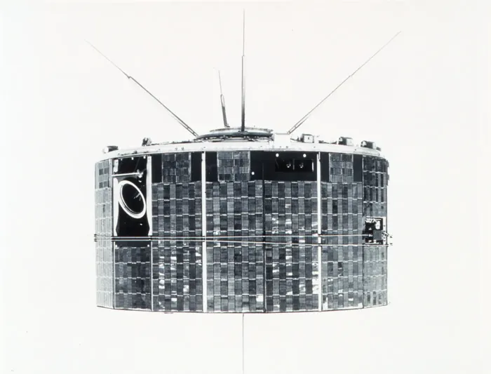 TIROS IX, a cartwheel satellite launched by a Thor-Delta rocket on January 21, 1965.