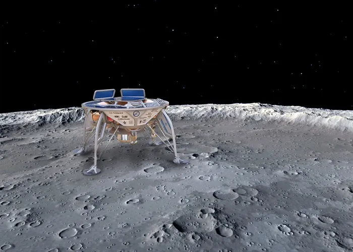 Simulation of the spacecraft model on the moon