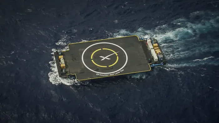 "Of Course I Still Love You" (Marmac 304) drone ship moving into position for the Sunday, June 28, 2015, SpaceX CRS-7 rocket launch and landing attemp