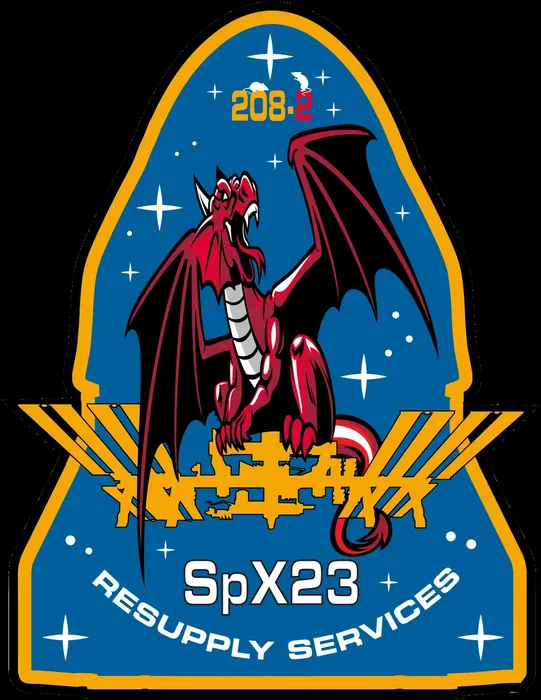 The NASA insignia for SpaceX's CRS-23 (SpX 23) resupply mission to the International Space Station. The flight marks the third use of Dragon 2 in its…
