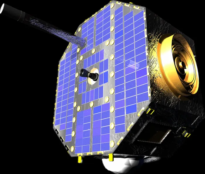 Illustration of the IBEX spacecraft on a transparent background.
