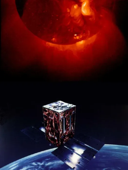 Artist concept of the Japanese Yohkoh spacecraft.