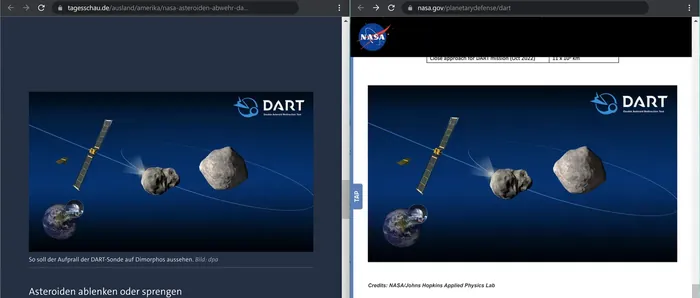 20211125 20 50 20 Falsche Urheberrechtsangabe Double Asteroid Redirection Test Mission NASA CENS 02