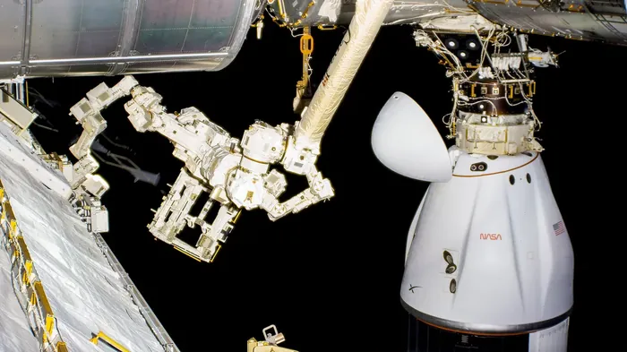 The SpaceX Dragon CRS 26 cargo craft is docked to the space station