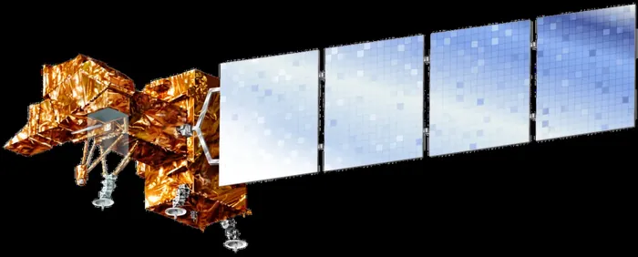 Artist's rendering of Landsat 7 against transparent background.