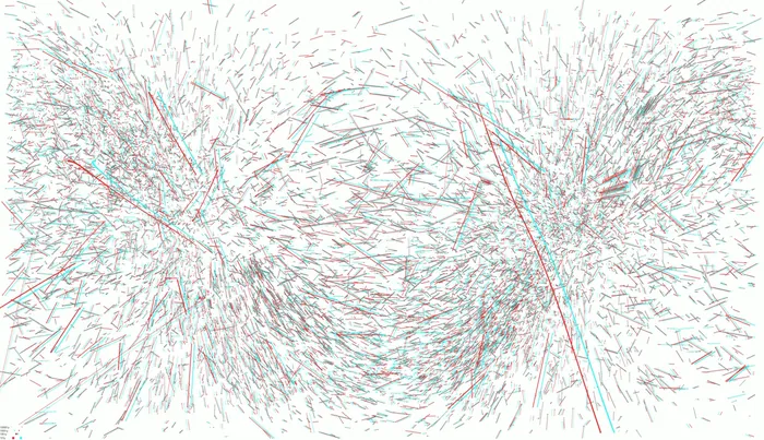 The movement of stars of spectral classes B and A around the apex (left) and antapex (right) in -/+ 200 000 years.