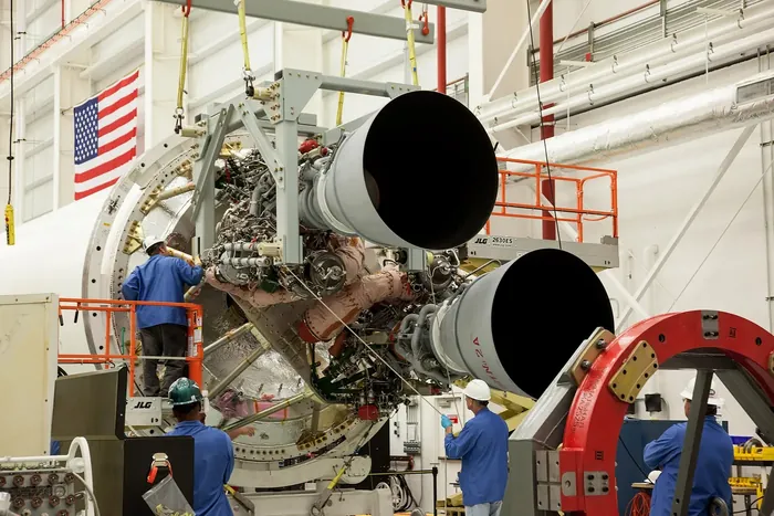Two engines with the Antares first stage air frame