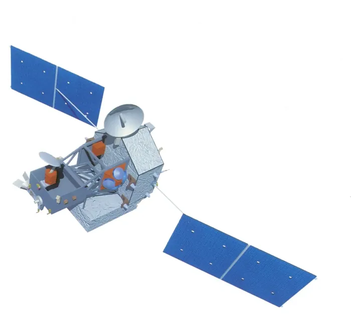 Artist conception of the w:TRMM satellite.