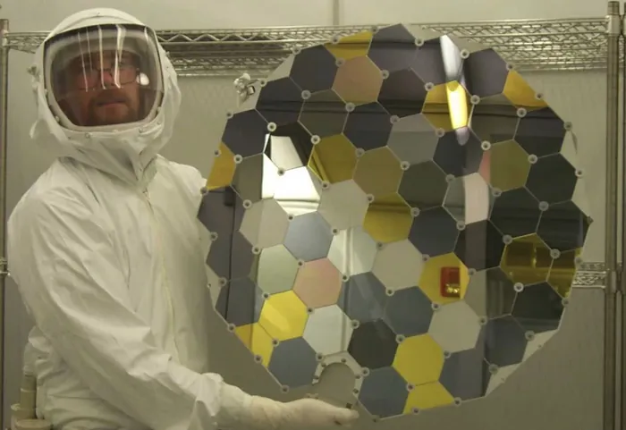 Genesis solar wind collector array before installation and launch.