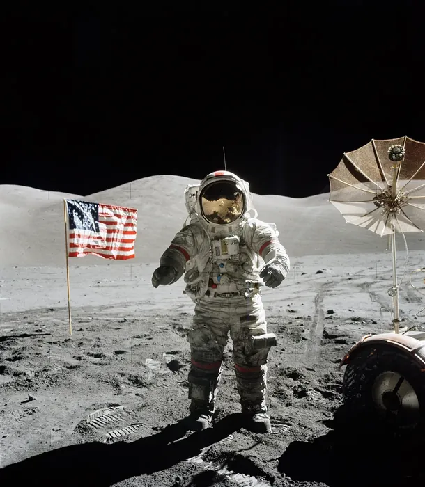 Apollo 17, Eugene A. Cernan on moon, AS17-140-21391.