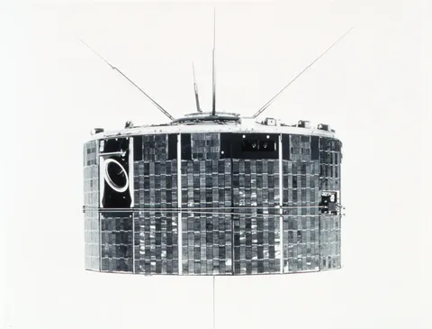 TIROS IX, a cartwheel satellite launched by a Thor-Delta rocket on January 21, 1965.