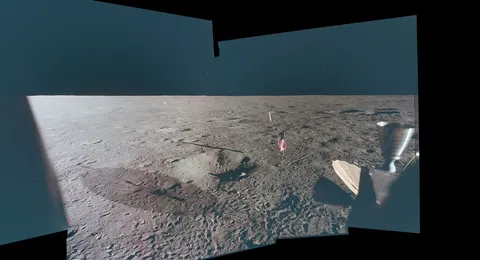 Apollo 12 Post-EVA-1 LMP Window - Taken by Al Bean - Images AS12-46-6863/6865/6866/6867