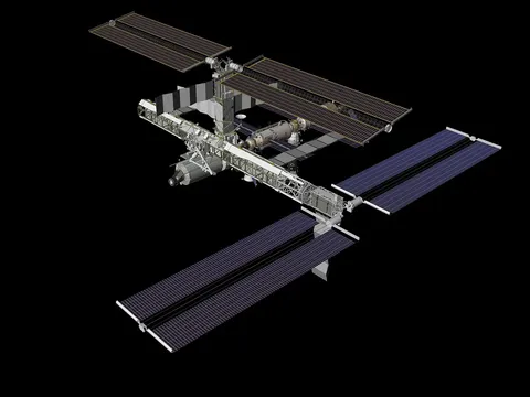 JSC2006-E-38949 (August 2006) --- Computer generated graphic of the International Space Station configuration after STS-115/12A with the addition of…
